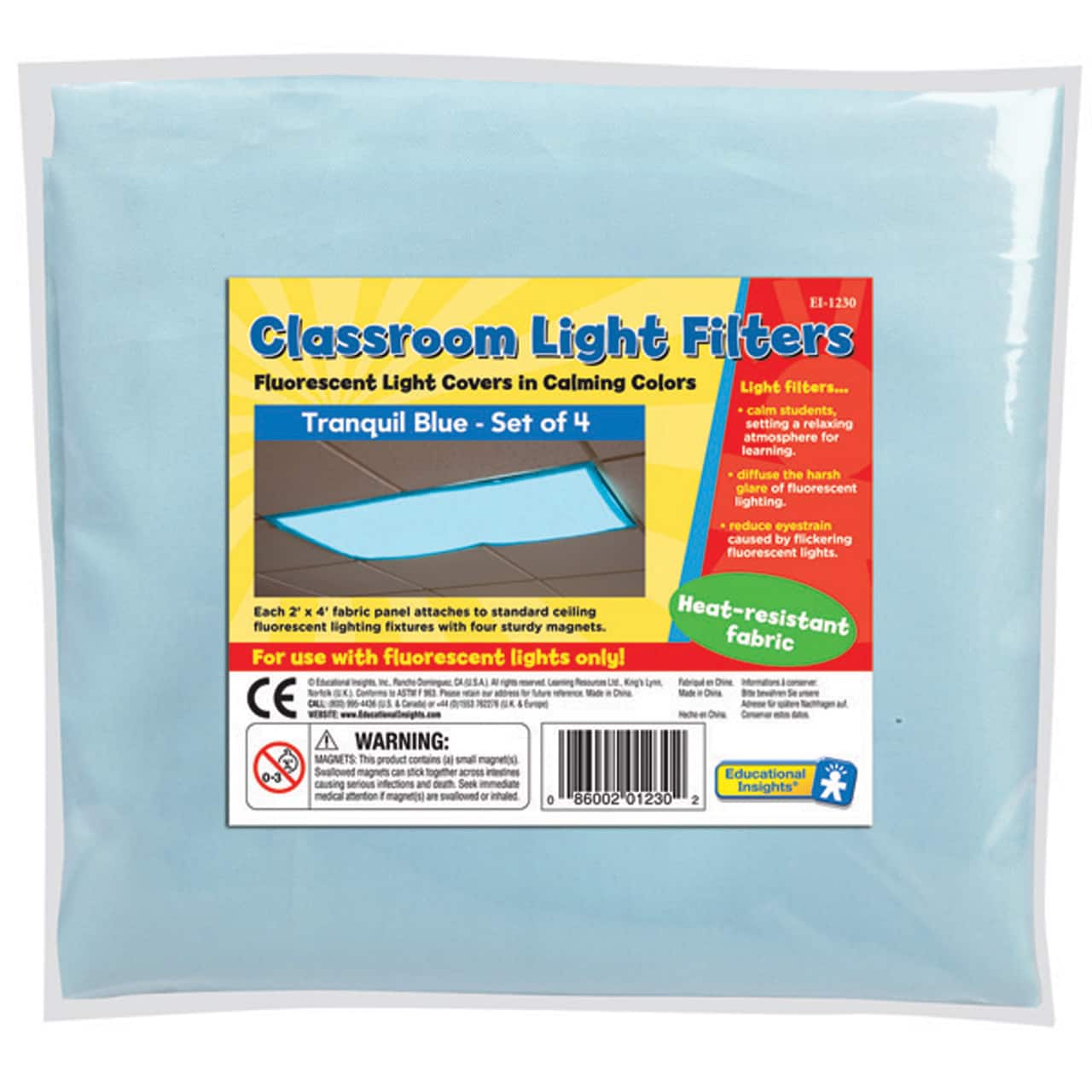 Classroom Light Filters, Tranquil Blue
